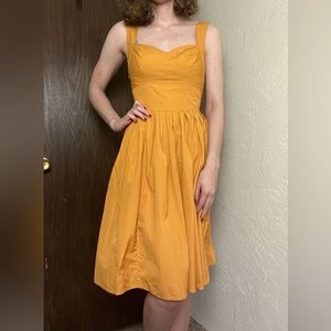 Eshakti Yellow 1950s inspired Midi dress